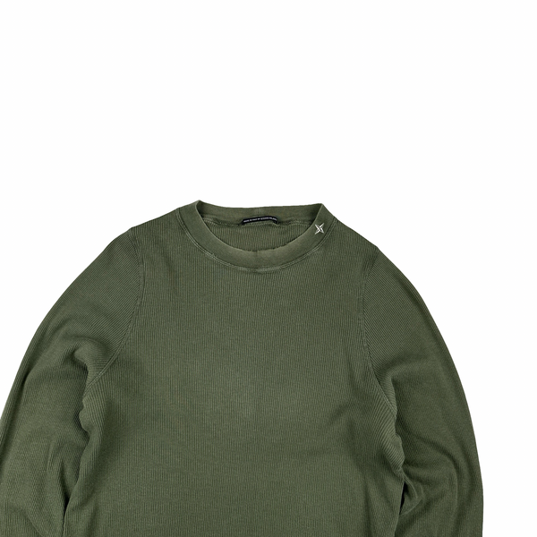 Stone Island Green Stellina Knit Cotton Crewneck Jumper - Small