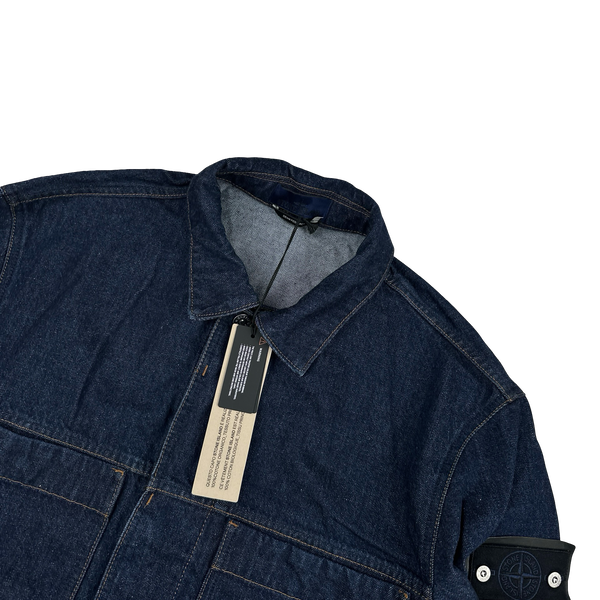 Stone Island 2025 Indigo Denim-Rinsed Collared Jacket - XL