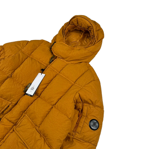 CP Company Orange Flatt Nylon Down Filled Lens Viewer Puffer Jacket - Small