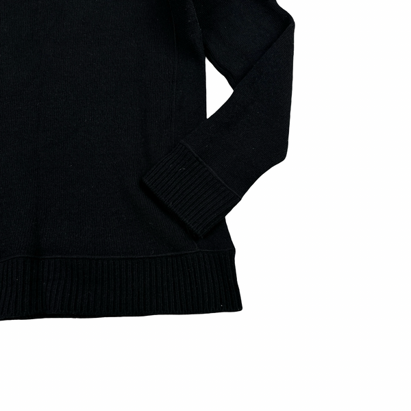 Stone Island 00s Black Wool Crewneck Knit Jumper - XL