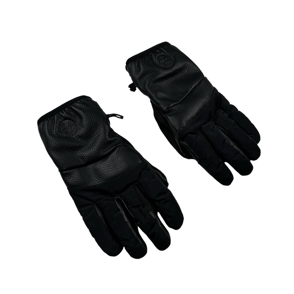 Stone Island Leather Nylon Metal Embossed Compass Gloves