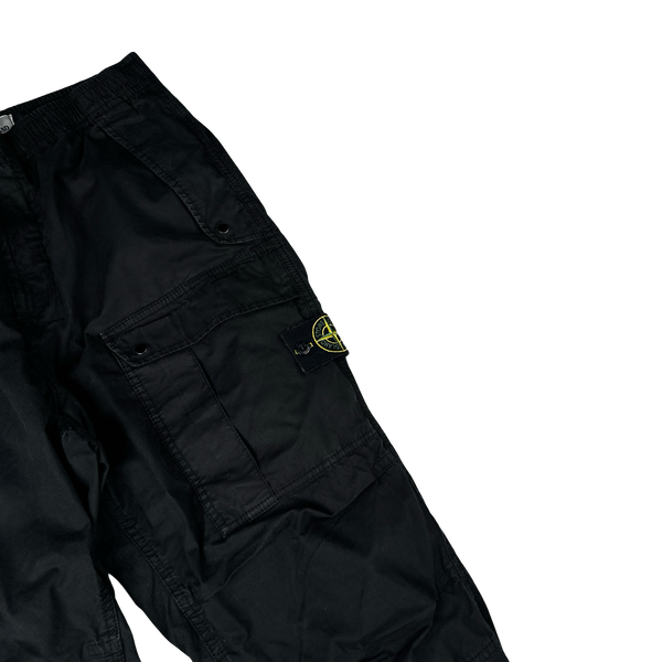 Stone Island 2024 Black Loose Fit Cargo Trousers - 30"