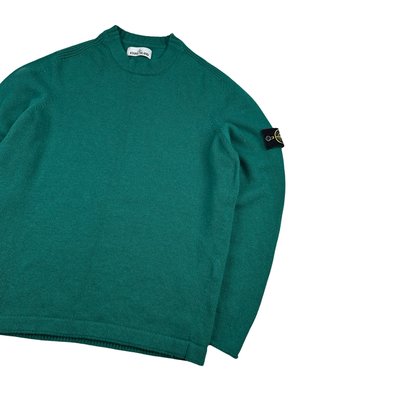 Stone Island Turquoise Wool Crewneck Jumper - XL
