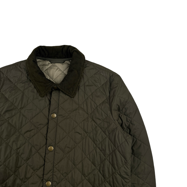Barbour Khaki Diamond Quilted Shooting Jacket - Medium