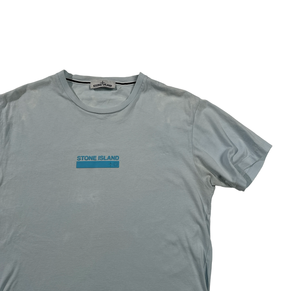 Stone Island 2021 Blue Cotton Spellout T Shirt - Large