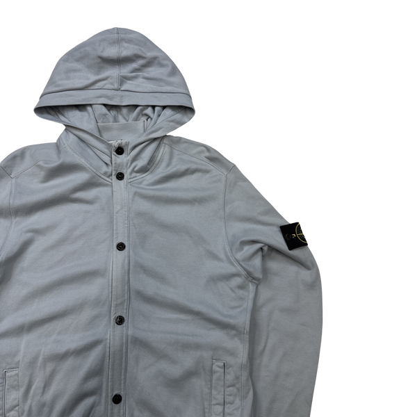 Stone Island Grey 2014 Buttoned Hoodie - Large