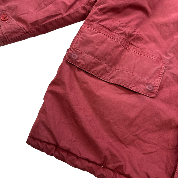 CP Company Red Fleece Lined Ideas From Massimo Osti Green Lens Goggle Jacket - 3XL