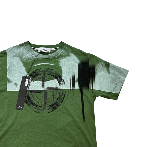 Stone Island 2022 Graphic Print Green T Shirt - Small