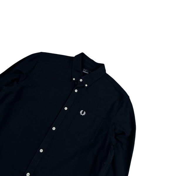 Fred Perry Navy Buttoned Shirt - Large