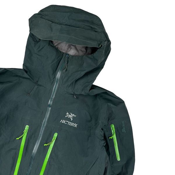 Arcteryx Green Lightweight Gore-tex Pro Zipped Hooded Jacket - Large