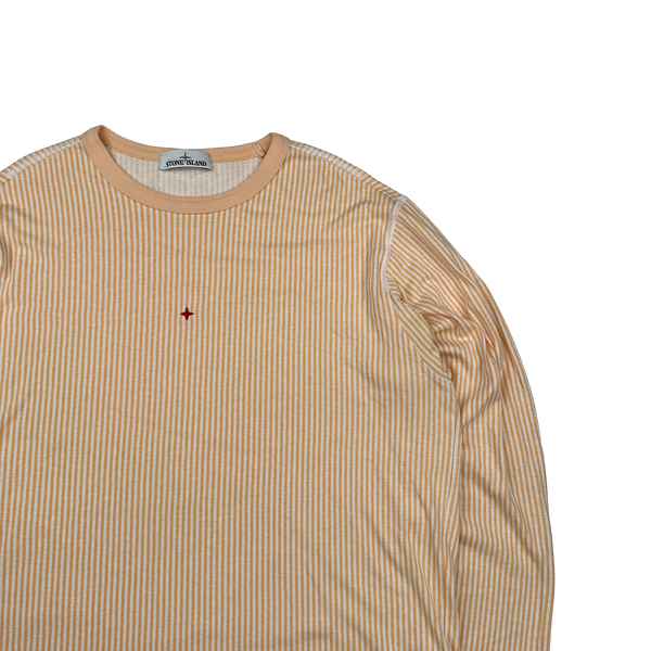 Stone Island Marina 2018 Peach Striped Longsleeve Top - XXL