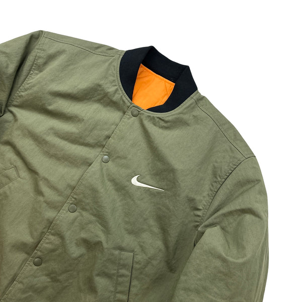 Nike x Stussy 2023 Reversible Green Orange Patch Work Bomber Jacket Mat s Island