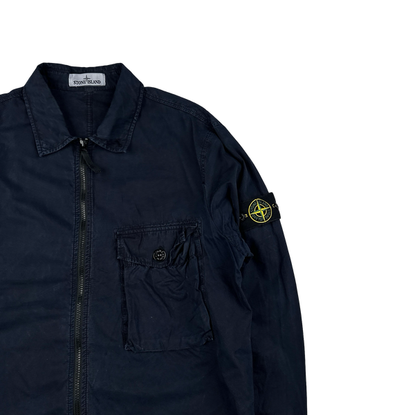 Stone Island 2020 Navy Cotton Overshirt - XL