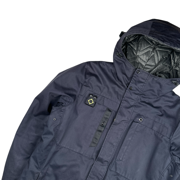 Ma Strum Navy Multipocket Long Quilted Jacket - XL