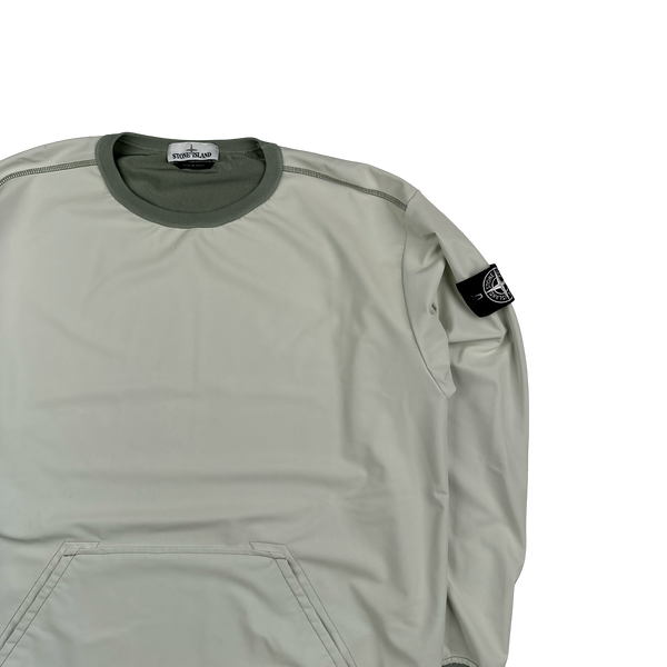 Stone Island 2019 Khaki Plated Reflective Crewneck Pullover - XL