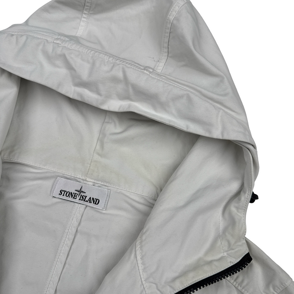 Stone Island 2022 White Batavia Hooded Jacket - Medium