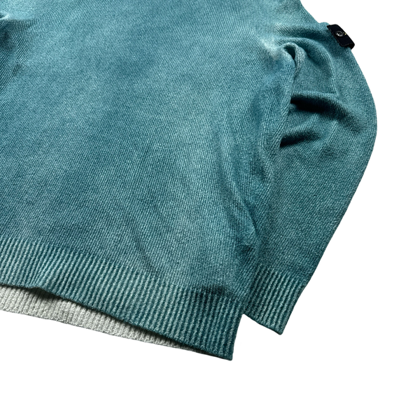 Stone Island 2020 Blue Hand Sprayed Cotton Knit - Large