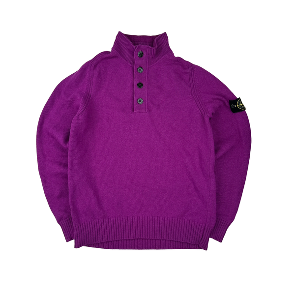 Stone Island 2018 Lambswool Quarter Zip Pullover - Large