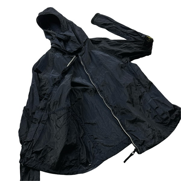 Stone Island 2007 Nylon Metal Navy Hooded Shimmer Jacket - Large