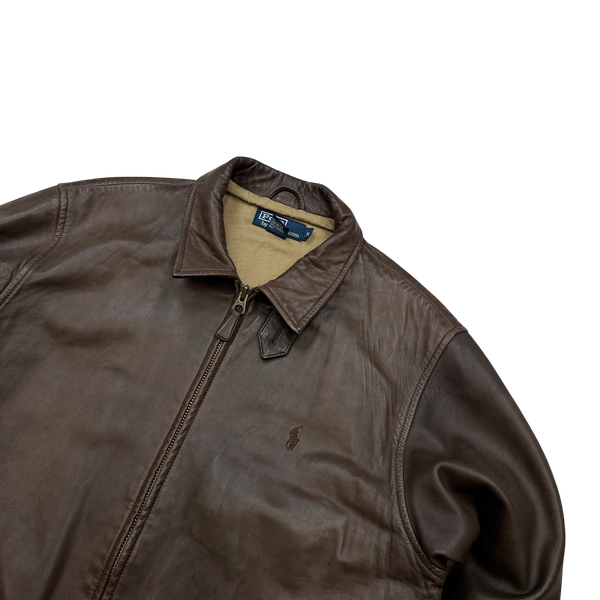 Ralph Lauren Brown Heavyweight Leather Jacket - Medium