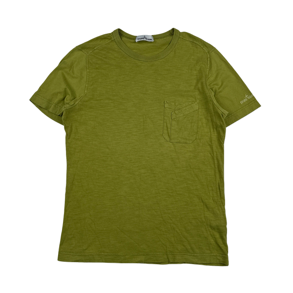 Stone Island 2015 Green Cotton Short Sleeve T Shirt - Large