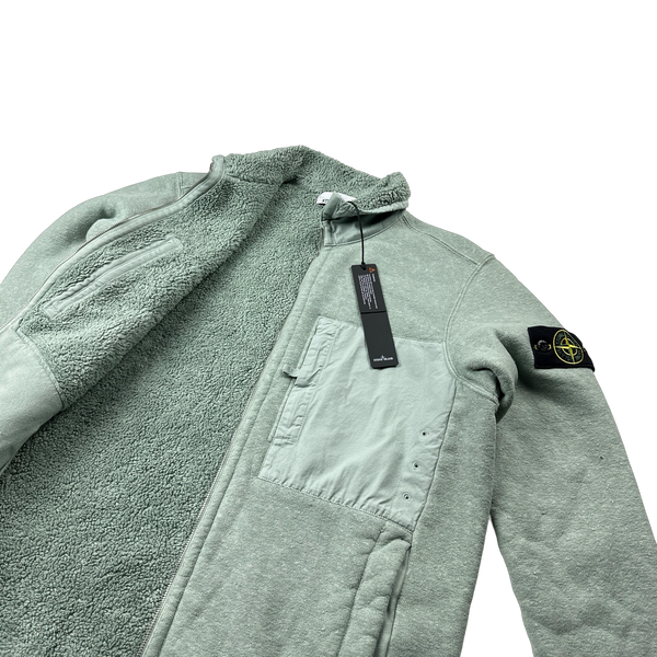 Stone Island 2023 Aqua Teddy Fleece Zipped Jumper- Small