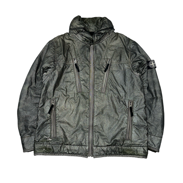 Stone Island 2010 Grey Liquid Reflective Fleece Lined Jacket