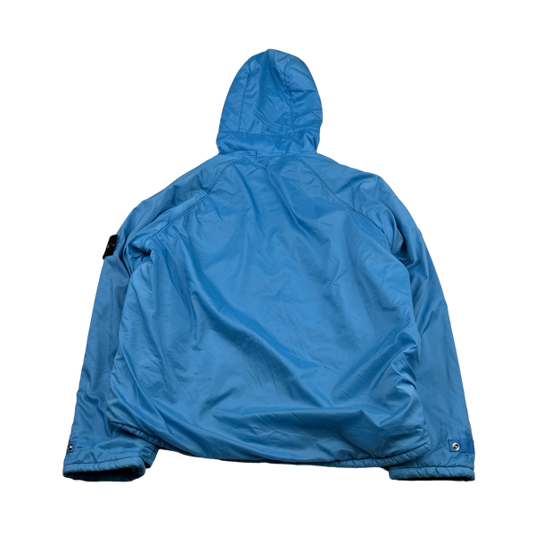 Stone Island AW2000 Baby Blue Vintage Fleece Lined Nylon Jacket - Medium