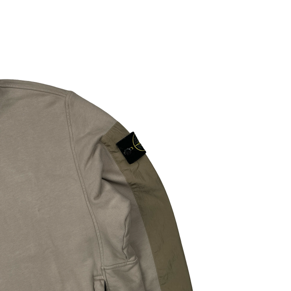 Stone Island 2023 Beige Cotton Nylon Panel Hood Jumper - Small