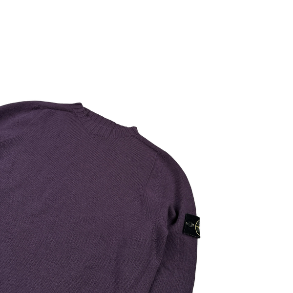 Stone Island 2020 Purple Wool Pullover Mock Neck Jumper - XL