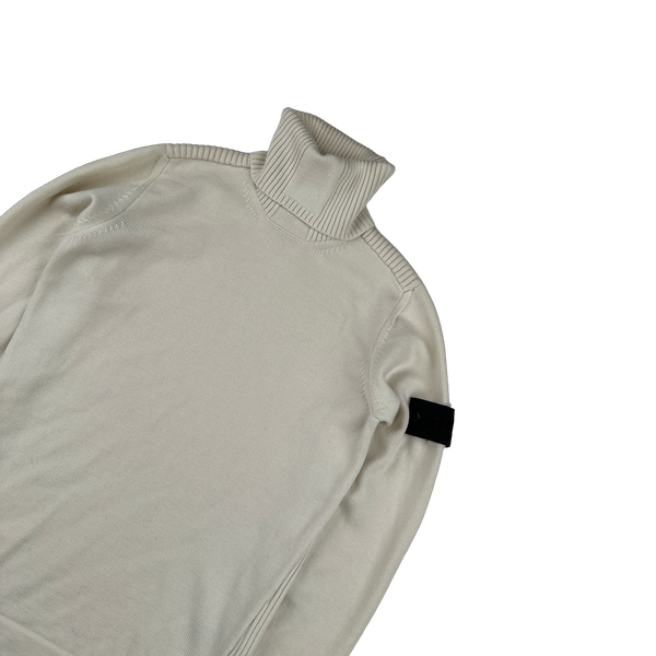 Stone Island 2020 Shadow Project Cream Roll Neck Knit Jumper - Large