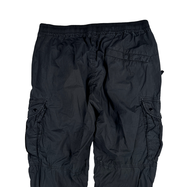 Stone Island 2021 RE-T Black Regular Tapered Cargo Trousers - 32"