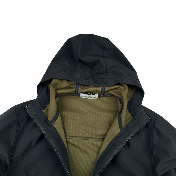 Stone Island 2013 Navy Khaki Lining Soft Shell R Jacket - XL