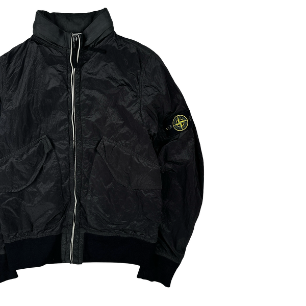 Stone Island 2008 Black Nylon Metal Shimmer Jacket - Small