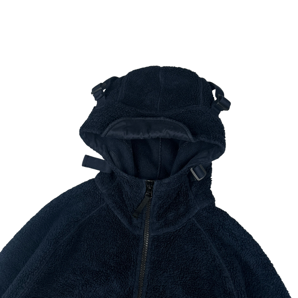 Stone Island 2021 Navy Teddy Fleece Zipped Jacket - Large