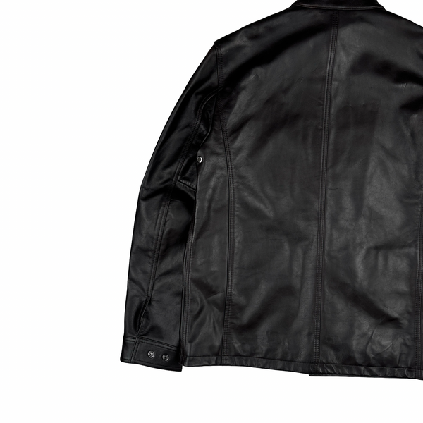 Belstaff Dark Brown Multi Pocket Leather Zipped Heavyweight Jacket - XL