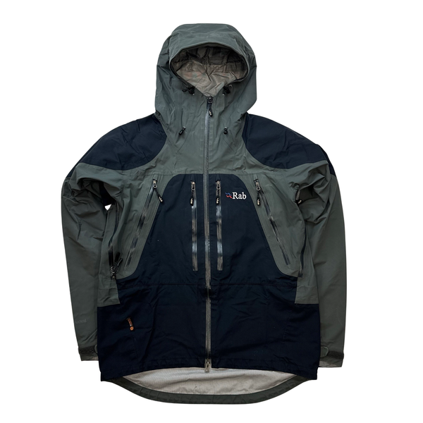 RAB Extreme Black/Grey Event Zipped Waterproof Rain Jacket - Large