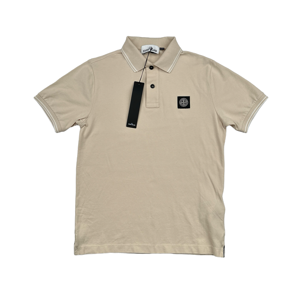 Stone Island 2025 Tan Cotton Polo Shirt - Small
