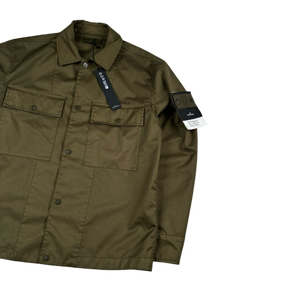 Stone Island 2025 Khaki Performance Twill Wool O-Ventile Ghost Jacket - Medium