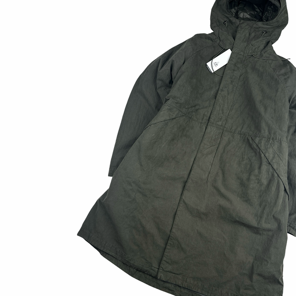 CP Company 50 Fili Khaki Double Lined Long Fish Tail Jacket - Medium