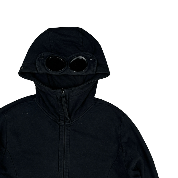 CP Company Black Cotton Goggle Hoodie - Large