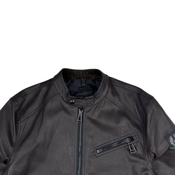 Belstaff Dark Brown Chest Pocket Zipped Heavyweight Jacket - Medium
