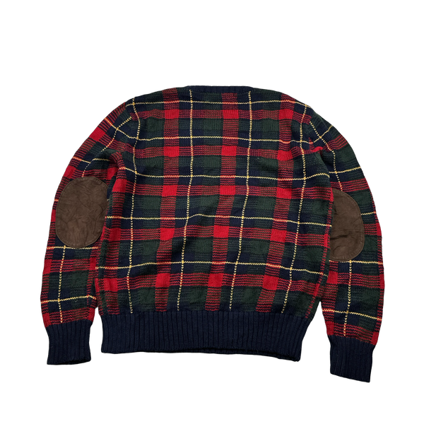 Ralph Lauren Polo Plaid Cashmere Knit Crewneck Jumper - Small
