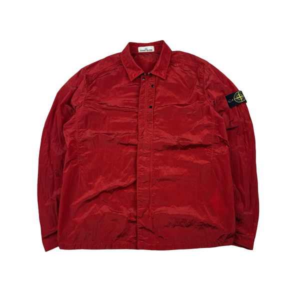 Stone Island Red Nylon Metal Shimmer Overshirt - XL