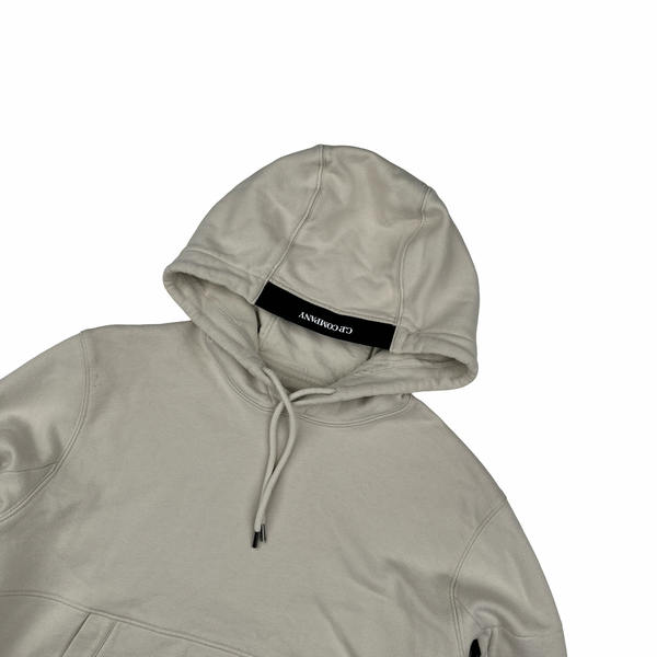 CP Company Beige Cotton Lens Viewer Pullover Hoodie - Large