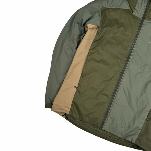Arcteryx Green/Beige Colour Block Atom LT Hoodie Jacket - Medium