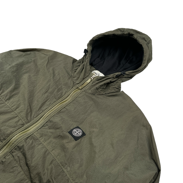 Stone Island 2019 Khaki Nylon Metal Watro Ripstop Zipped Jacket - Medium