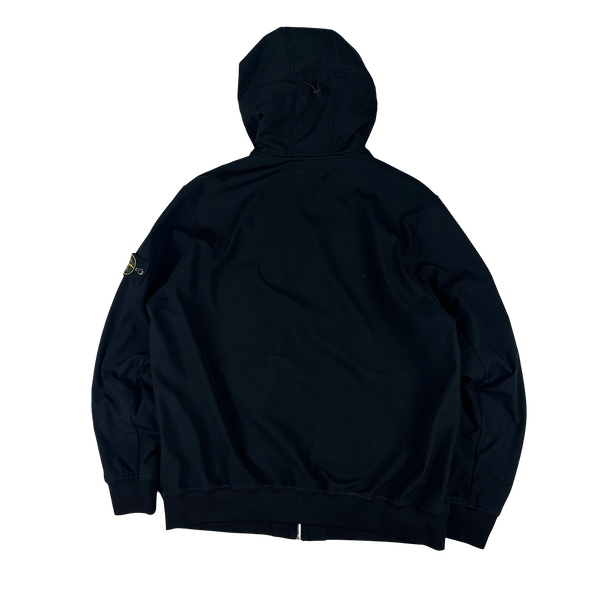 Stone Island 2017 Black Hooded Soft Shell Jacket - XXL