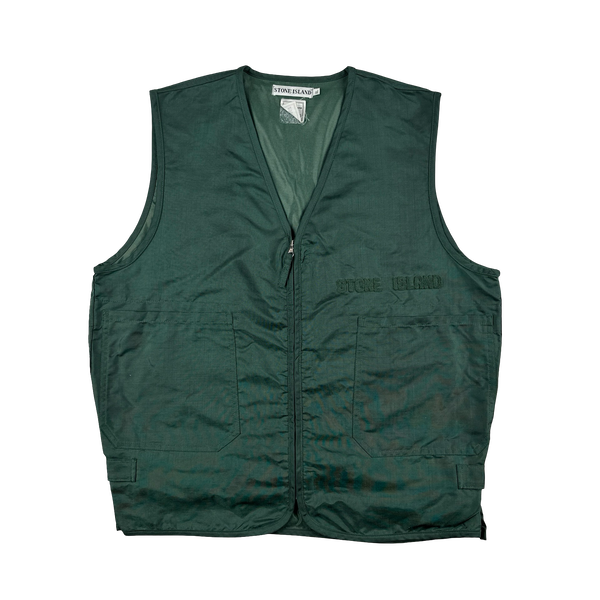 Stone Island Vintage Green Spellout Formula Steel Vest - XL