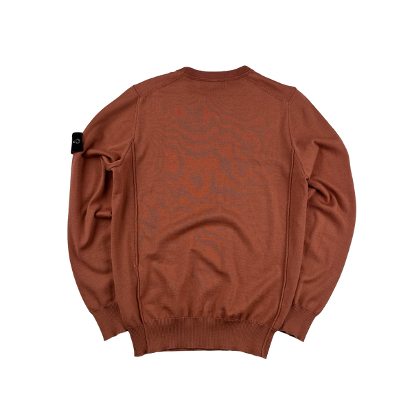 Stone Island 2020 Terracotta Crewneck Wool Knit Jumper - Medium